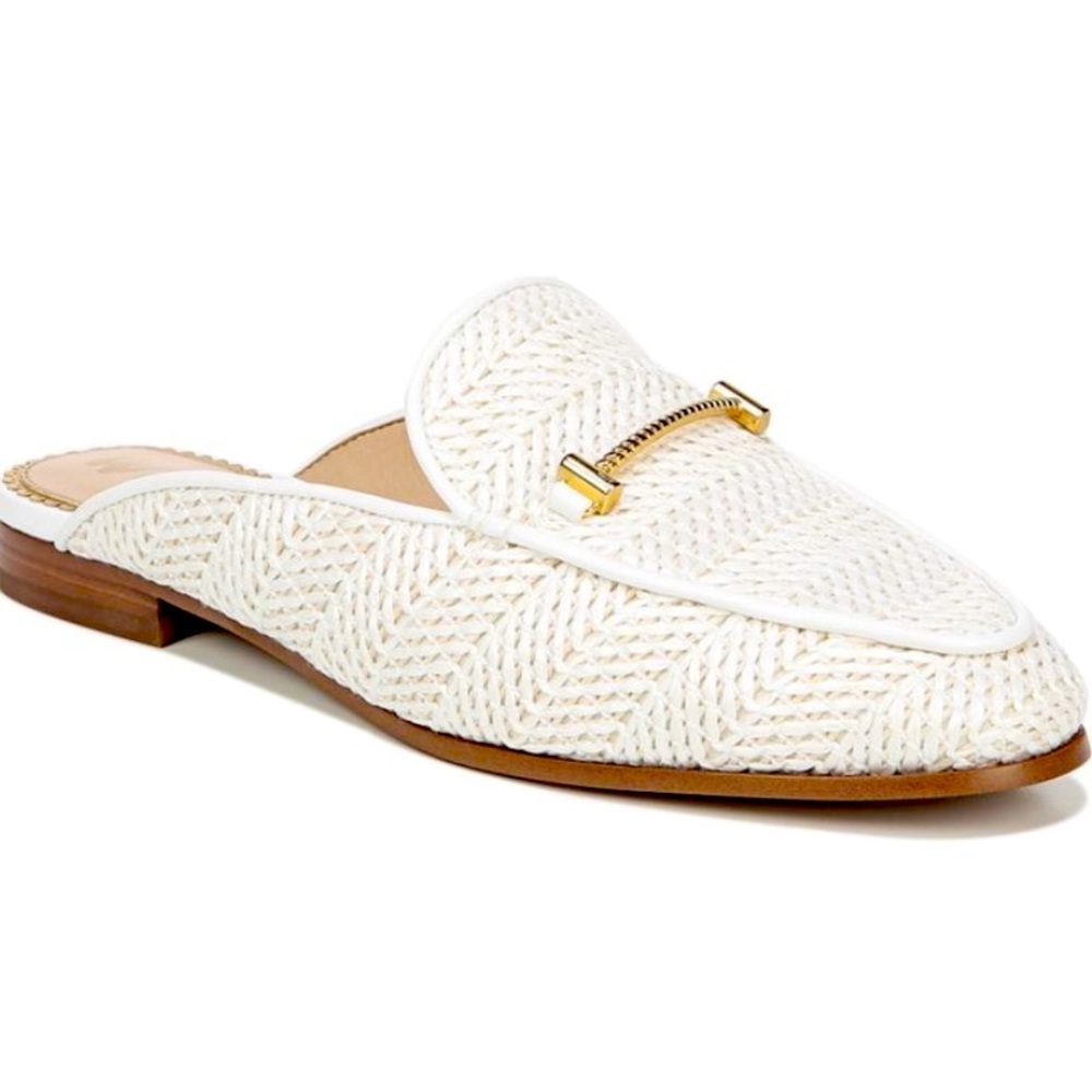 Sam Edelman | | Laurna | Women whiten woven Slip on mules Gold  Bit | size 5